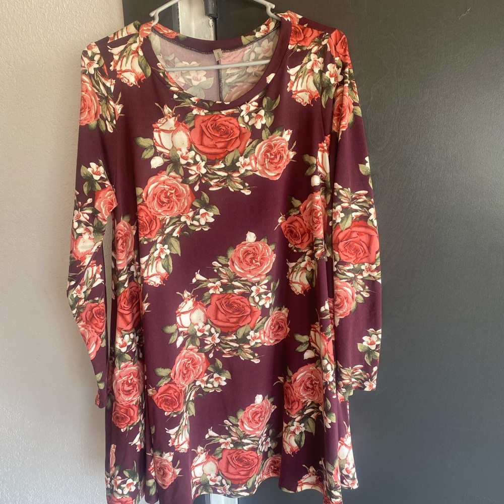 Long sleeve flower dress